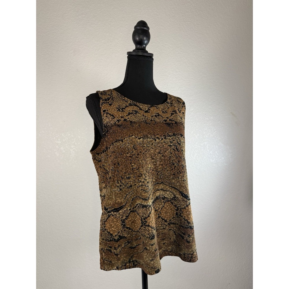 White Stag‎ Stretch Y2K Womens Sleeveless Multicolor Blouse Size Large (12/14)